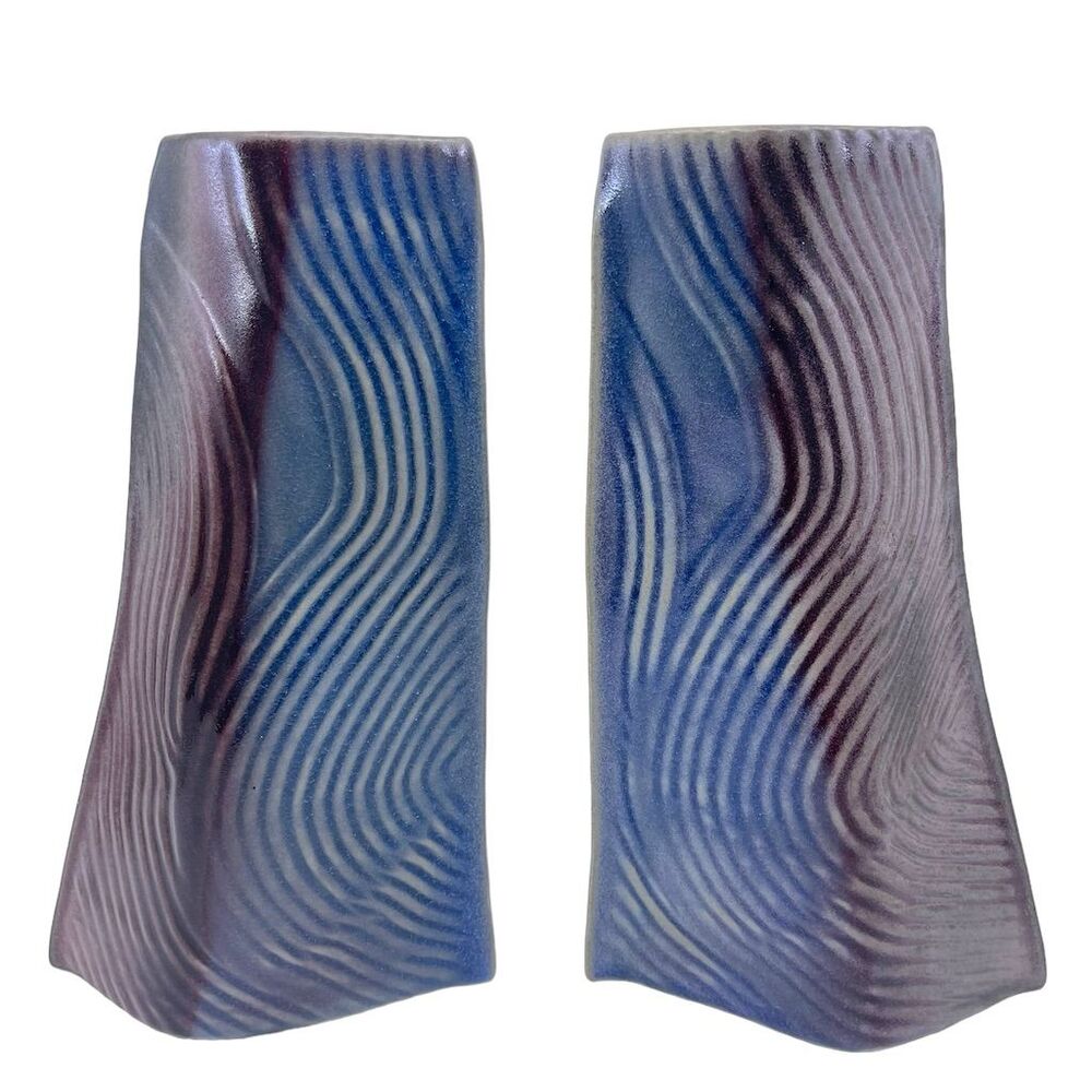 MCM Rosenthal Studio Line Vase Johann Van Loon 9.5” Purple Blue Art Deco Retro